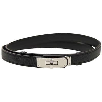 Hermès Kelly Belt 18 Black Epsom PHW