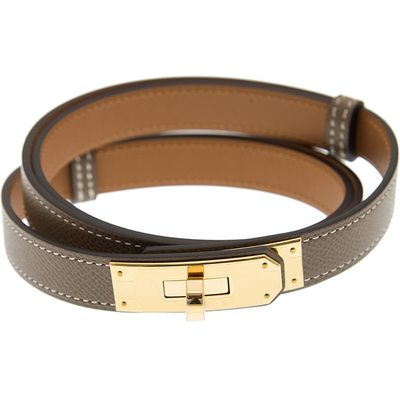 Hermès Kelly Belt 18 Etoupe Epsom GHW