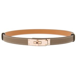 Hermès Kelly Belt 18 Etoupe Epsom RGHW