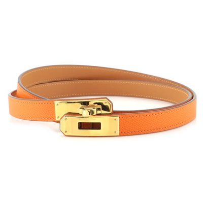 Hermès Kelly Belt 18 Orange Epsom GHW