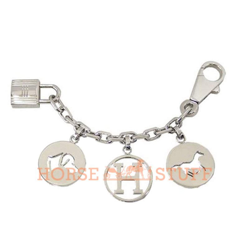 Брелок для сумки Hermès Rodeo Metal Silver