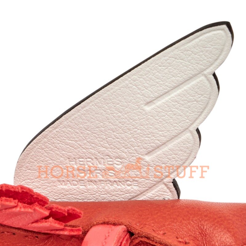 Hermès Rodeo Pegase PM Cornaline / White / Rose Texas Milo Lambskin