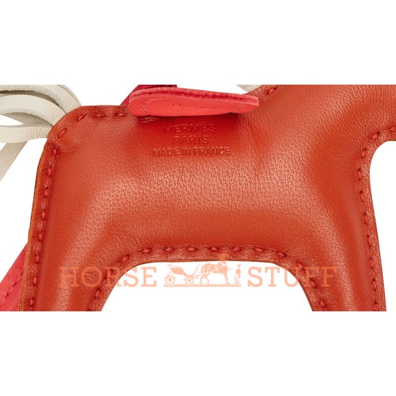 Hermès Rodeo PM Cornaline / Craie / Rose Texas Milo Lambskin