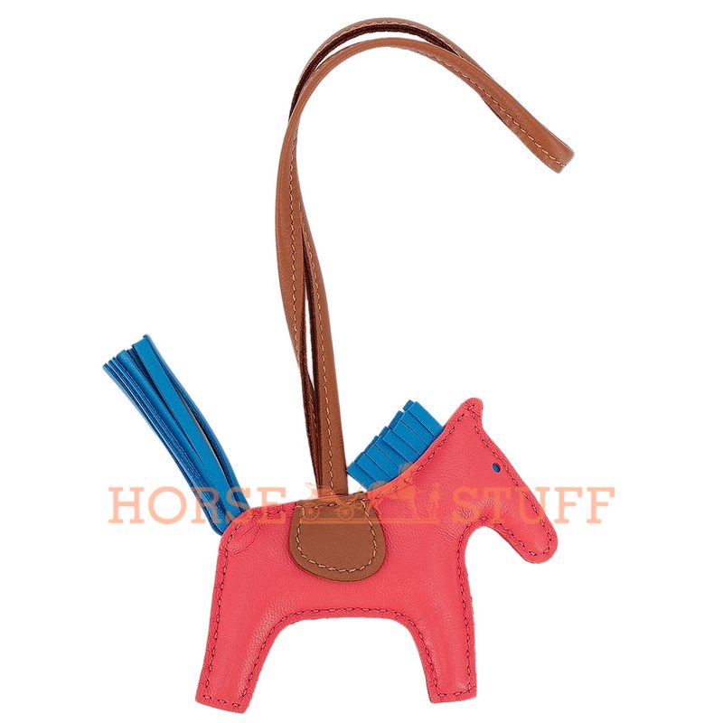 Hermès Rodeo PM Rose Texas / Gold / Blue Zanzibar Milo Lambskin