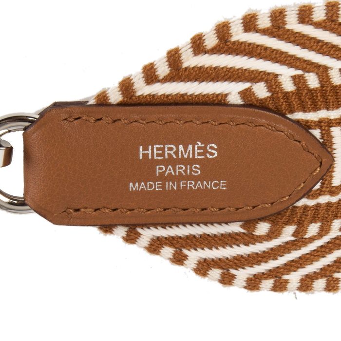 Hermes Capucine/Magnolia/Gold Swift SANGLE CAVALE 25 MM GOLD Bag Strap 105  NWTIB!