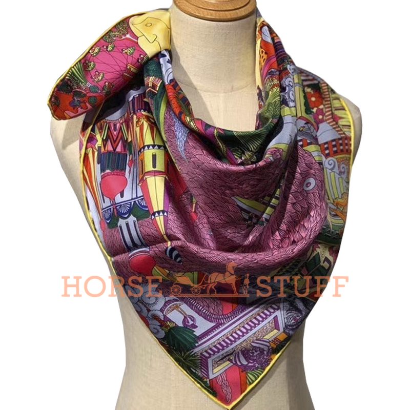 Hermès Scarf Animapolis 90 Fuchsia