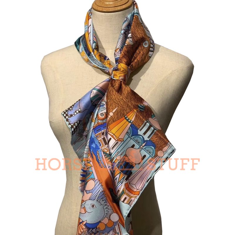 Hermès Scarf Animapolis 90 Orange