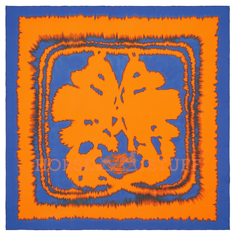 Hermès Scarf Brides de Gala Shadow Wash 90 Blue / Orange