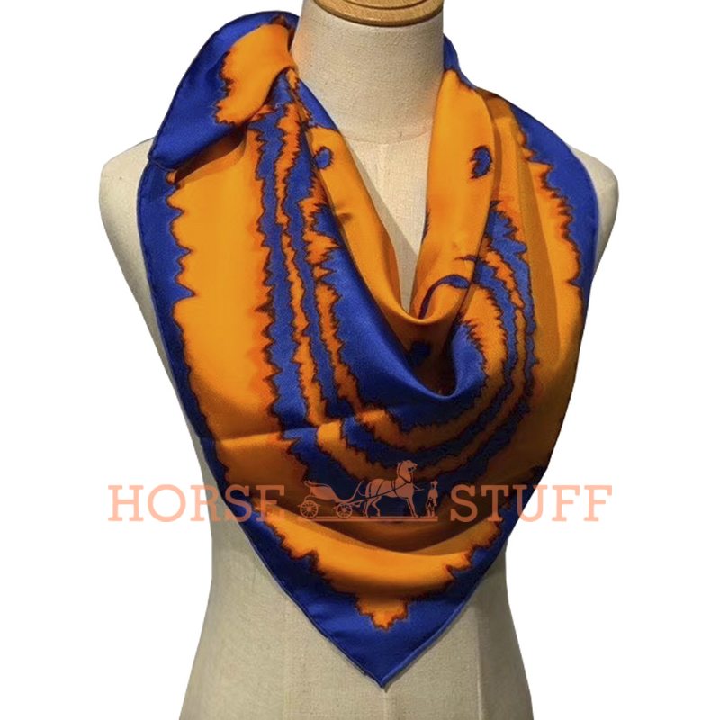 Hermès Scarf Brides de Gala Shadow Wash 90 Blue / Orange