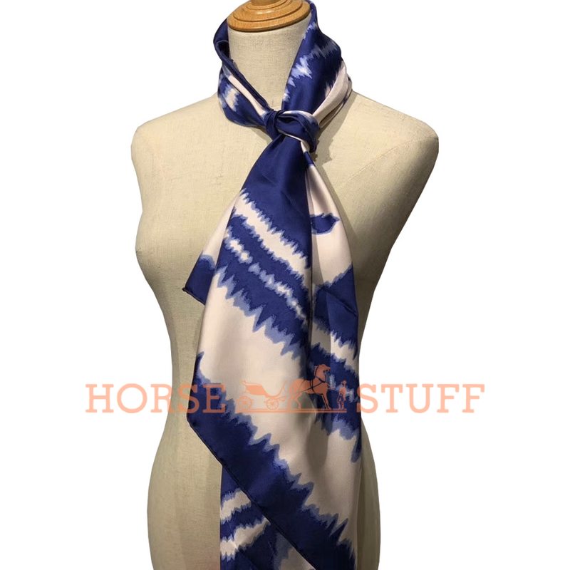 Hermès Scarf Brides de Gala Shadow Wash 90 Marine / White