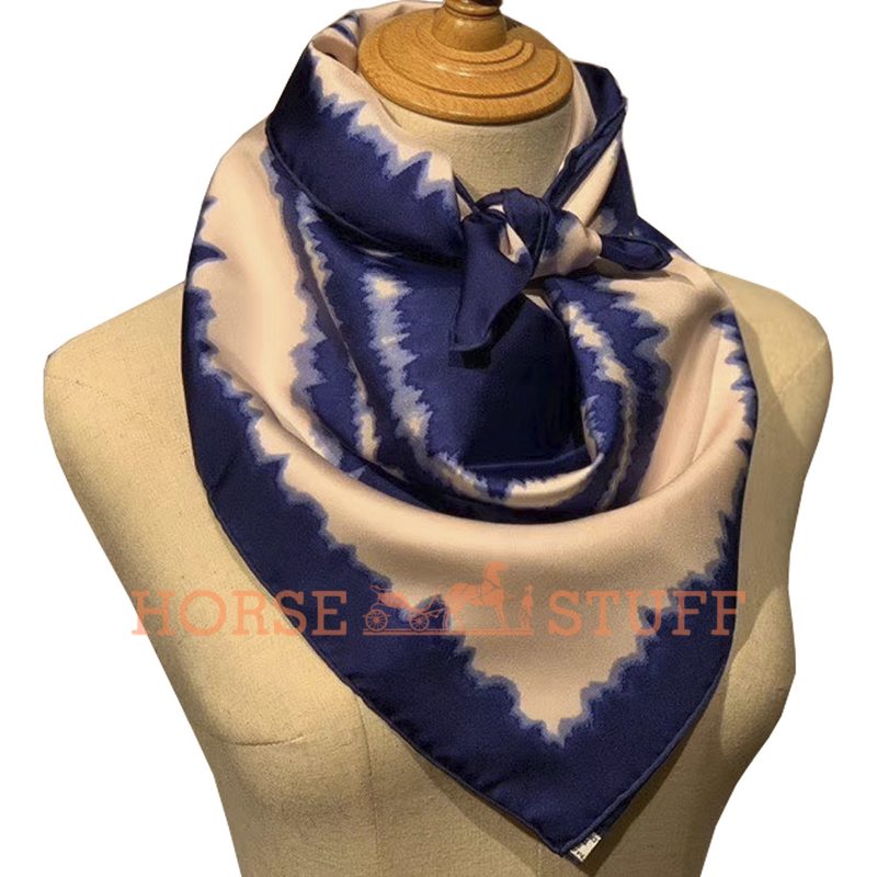 Hermès Scarf Brides de Gala Shadow Wash 90 Marine / White