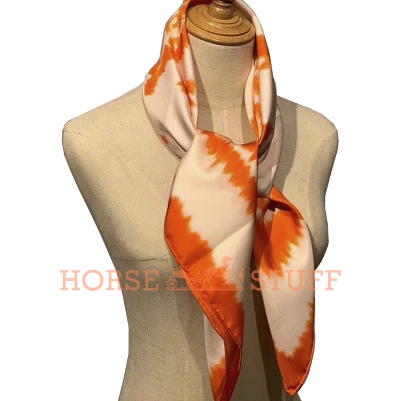 Hermès Scarf Brides de Gala Shadow Wash 90 Orange / White