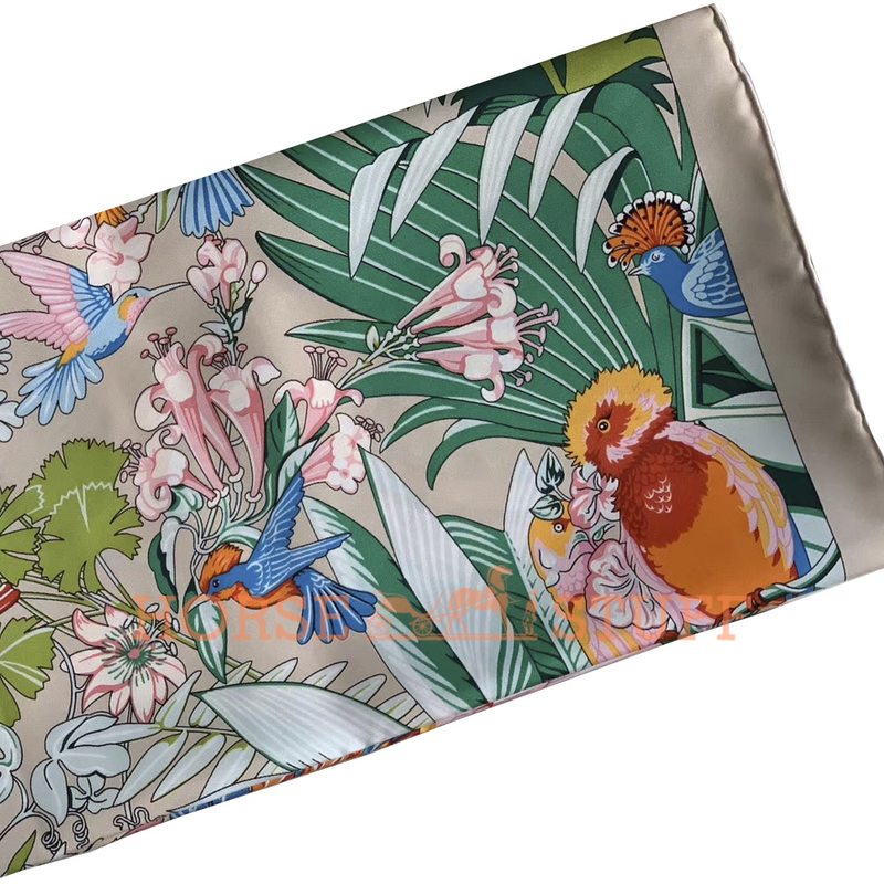 Hermès Scarf Carnaval des Oiseaux 90 Beige