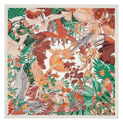 Платок Hermès Carnaval des Oiseaux 90 Grey