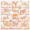 Hermès Double Face Scarf Della Cavalleria Favolosa 90 White / Orange