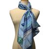 Hermès Scarf Favori du Faubourg 90 Light Blue