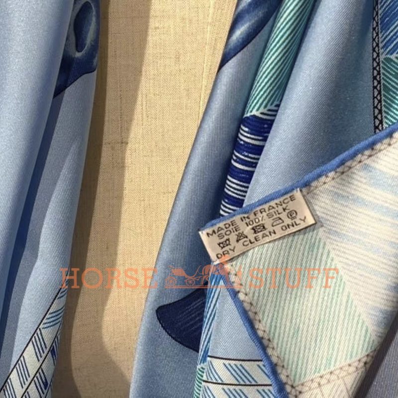 Hermès Scarf Favori du Faubourg 90 Light Blue