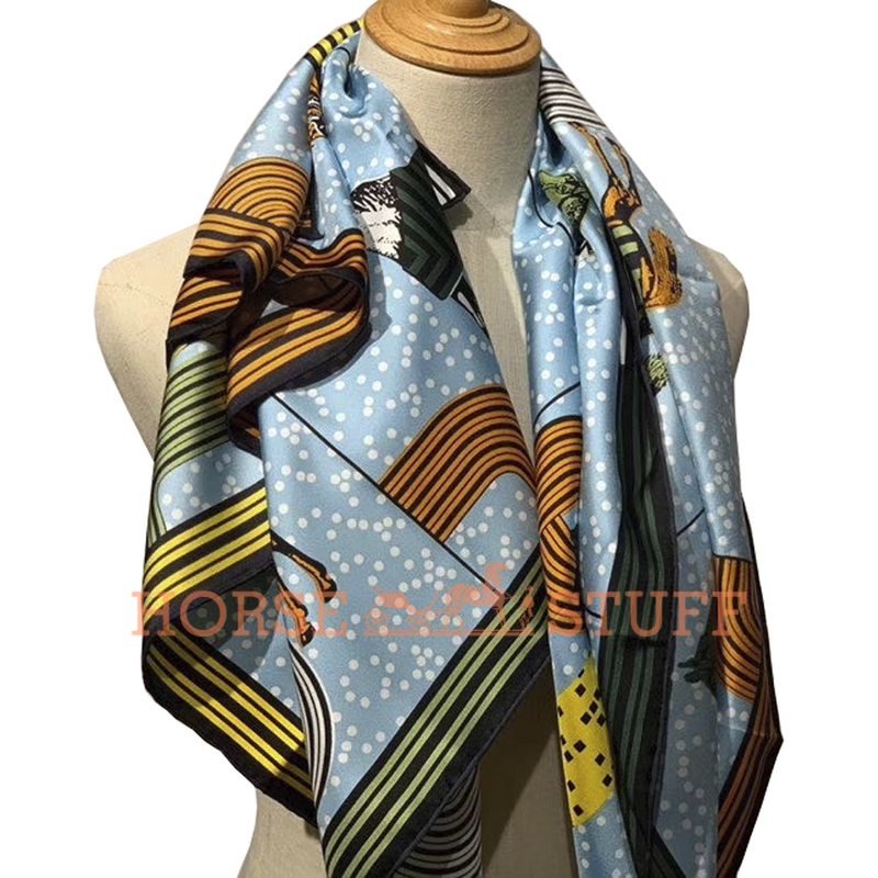 Hermès Scarf Garde-Robe Pop 90 Blue