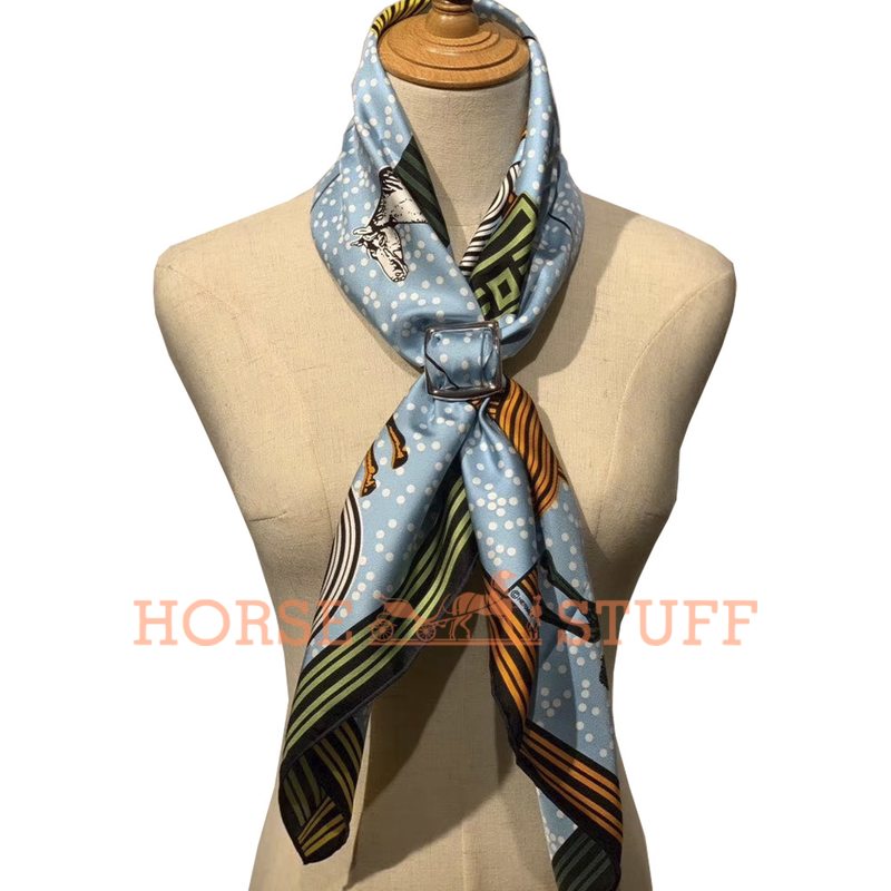 Hermès Scarf Garde-Robe Pop 90 Blue