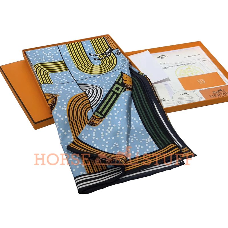 Hermès Scarf Garde-Robe Pop 90 Blue