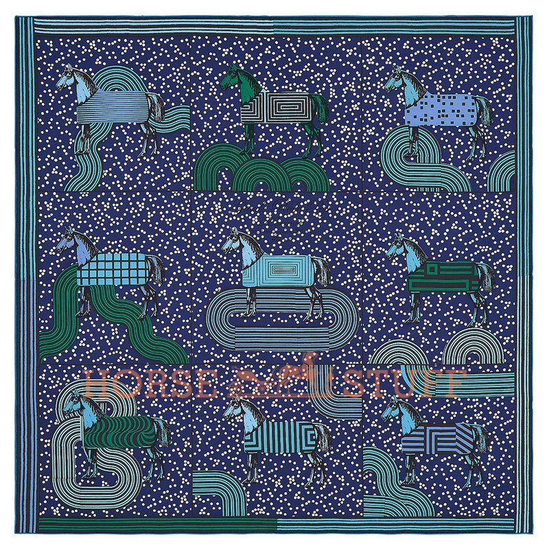 Hermès Scarf Garde-Robe Pop 90 Marine