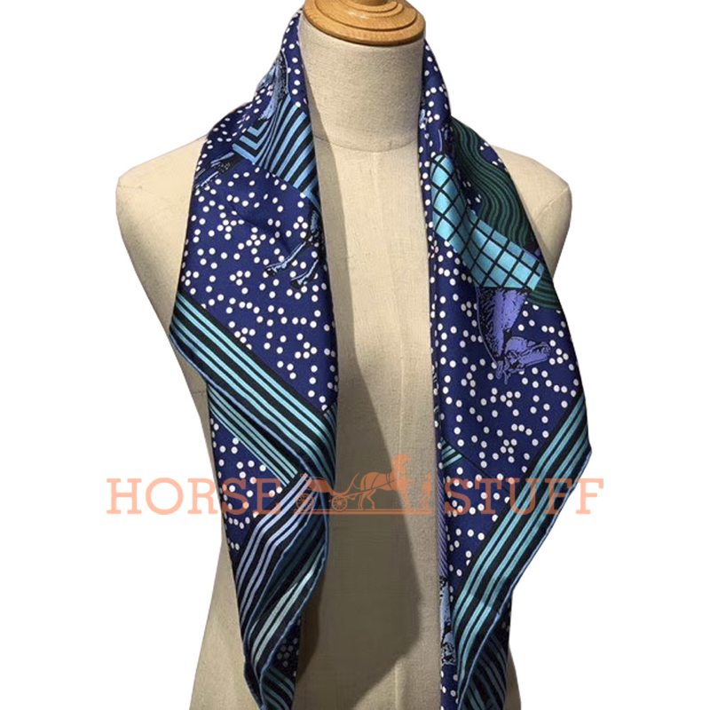 Hermès Scarf Garde-Robe Pop 90 Marine