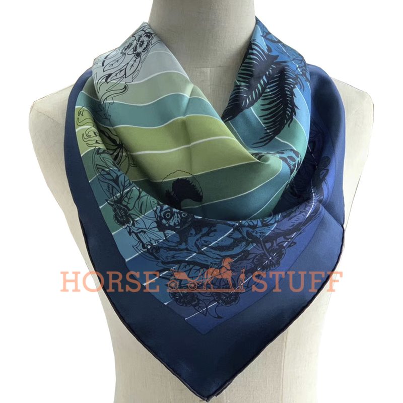 Hermès Scarf Jungle Love Rainbow 90 Green