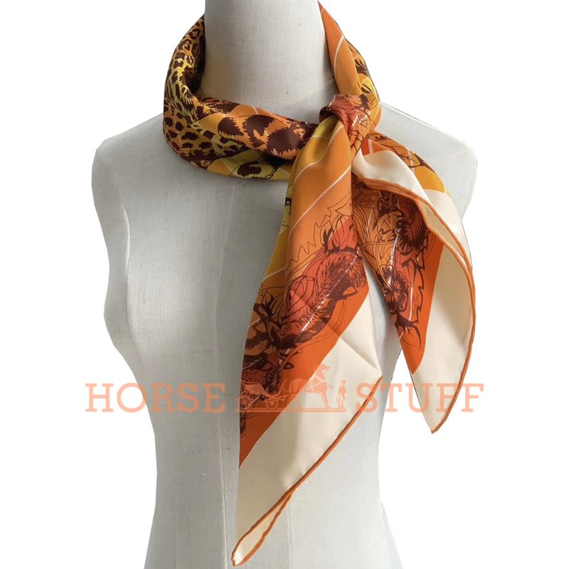 Hermès Scarf Jungle Love Rainbow 90 Orange