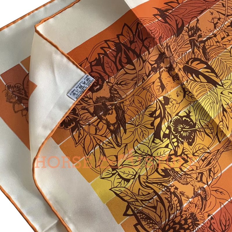 Hermès Scarf Jungle Love Rainbow 90 Orange