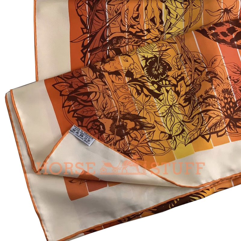 Hermès Scarf Jungle Love Rainbow 90 Orange