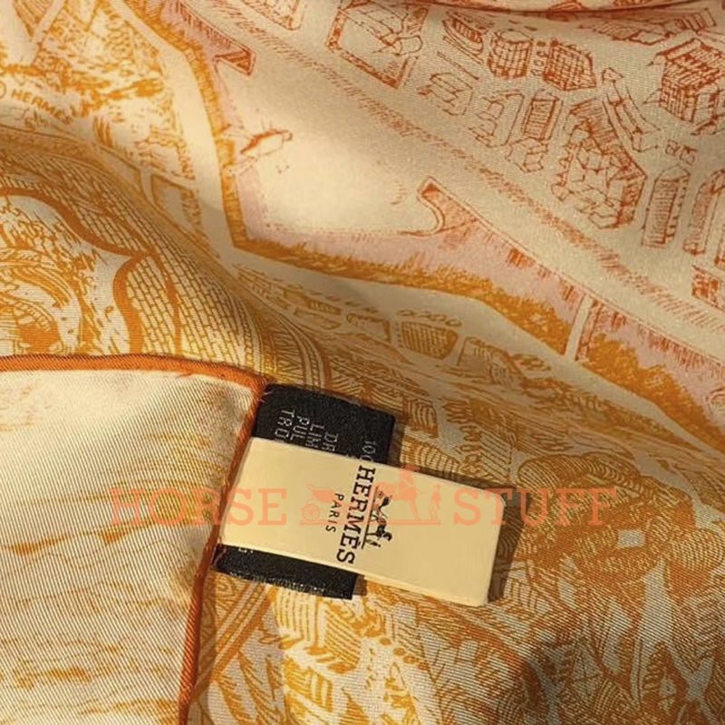 Hermès Scarf La Cite Cavaliere 90 Coral