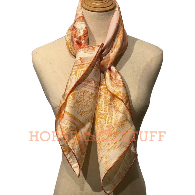 Hermès Scarf La Cite Cavaliere 90 Coral