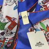 Hermès Scarf La Folle Parade 90 Blue