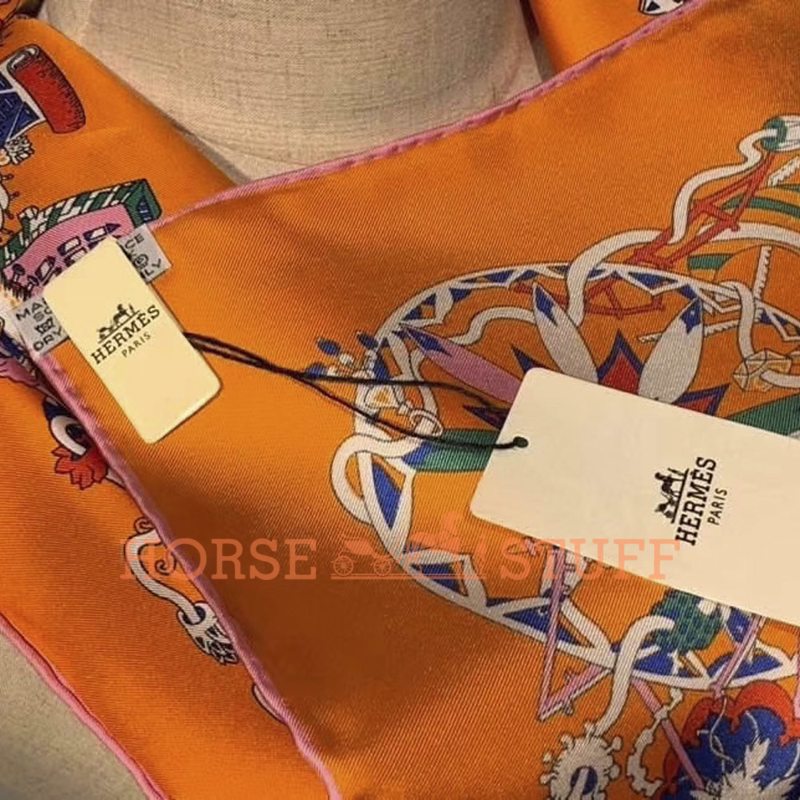 Hermès Scarf La Folle Parade 90 Orange