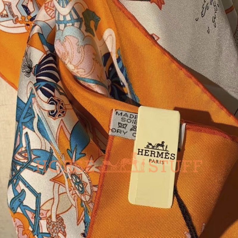 Hermès Scarf La Folle Parade 90 Orange