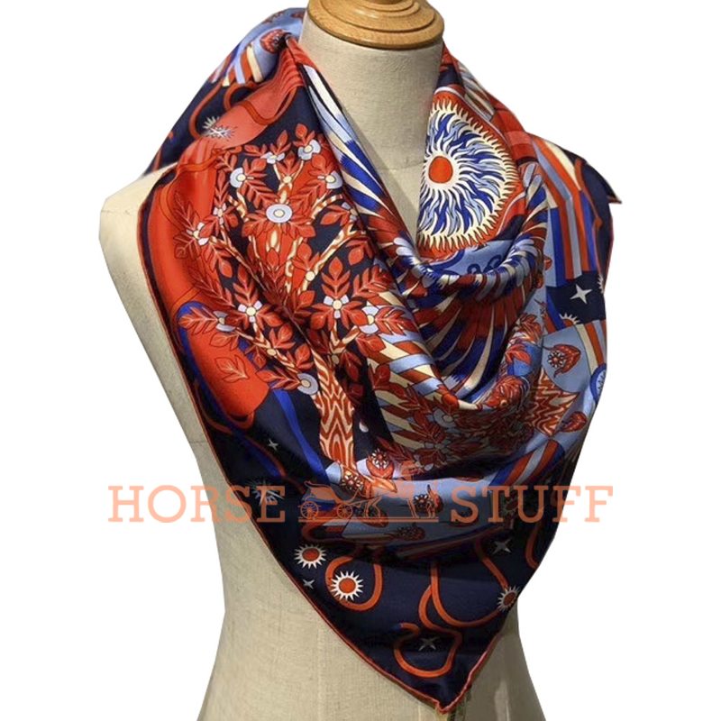 Hermès Scarf La Source de Pegase 90 Blue