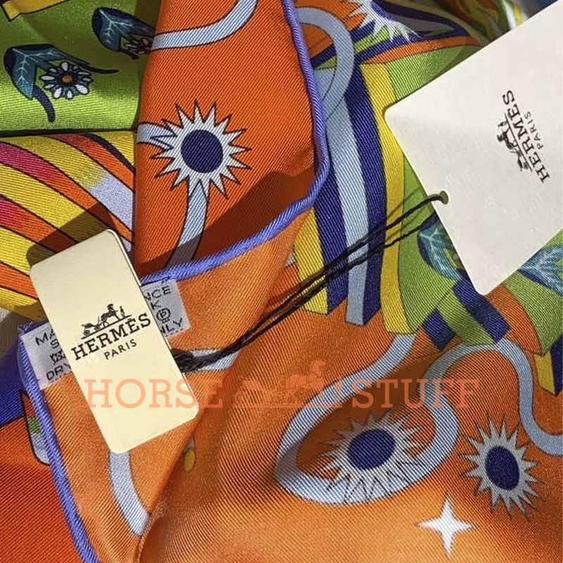 Hermès Scarf La Source de Pegase 90 Orange