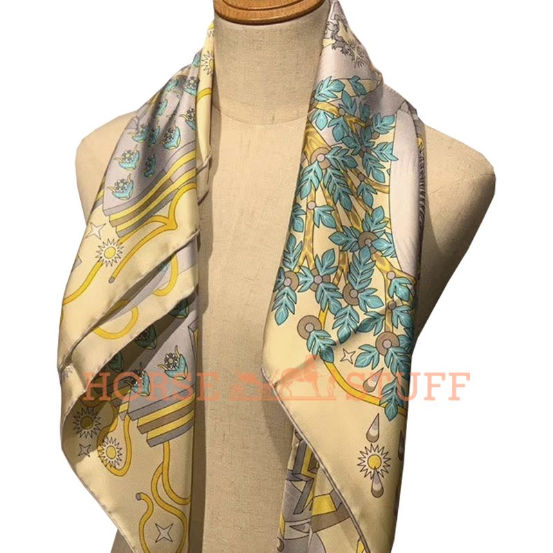 Hermès Scarf La Source de Pegase 90 Yellow