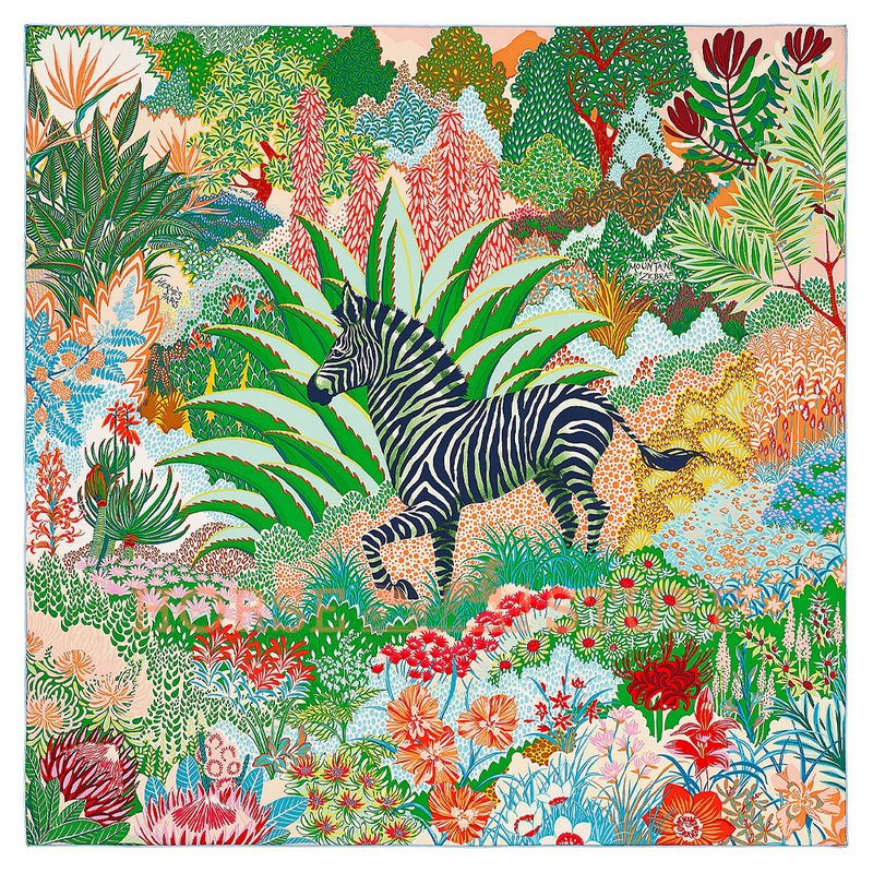 Hermès Scarf Mountain Zebra 90 Green