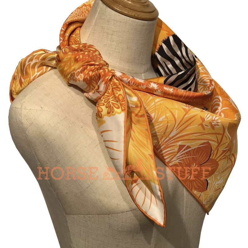 Hermès Scarf Mountain Zebra 90 Orange