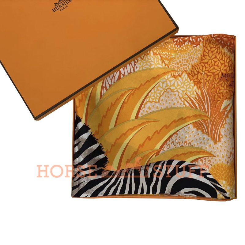 Hermès Scarf Mountain Zebra 90 Orange