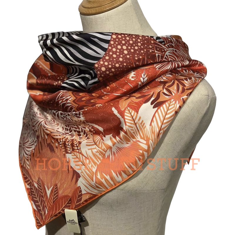 Hermès Scarf Mountain Zebra 90 Red