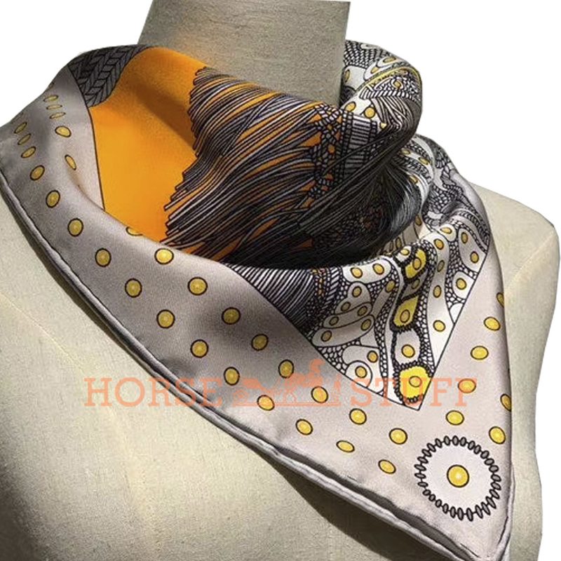 Hermès Scarf Selle de Dignitaire 90 Grey