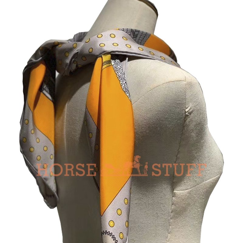 Hermès Scarf Selle de Dignitaire 90 Grey