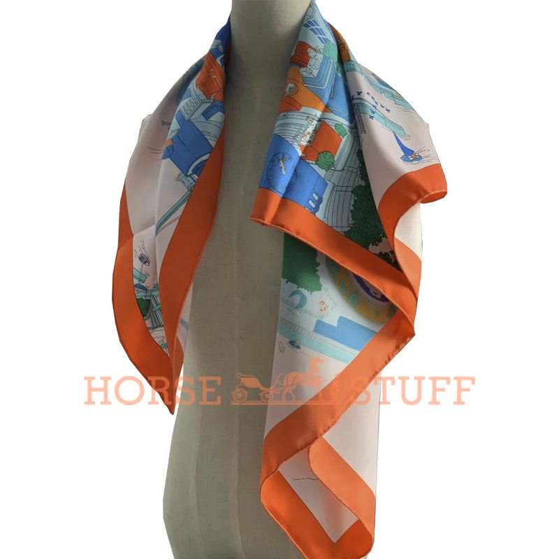 Hermès Scarf The Battery New-York 90 Orange