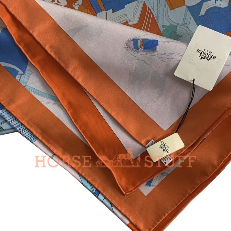 Hermès Scarf The Battery New-York 90 Orange