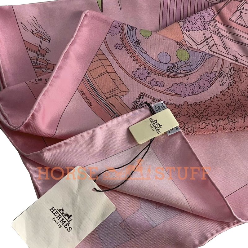 Hermès Scarf The Battery New-York 90 Pink