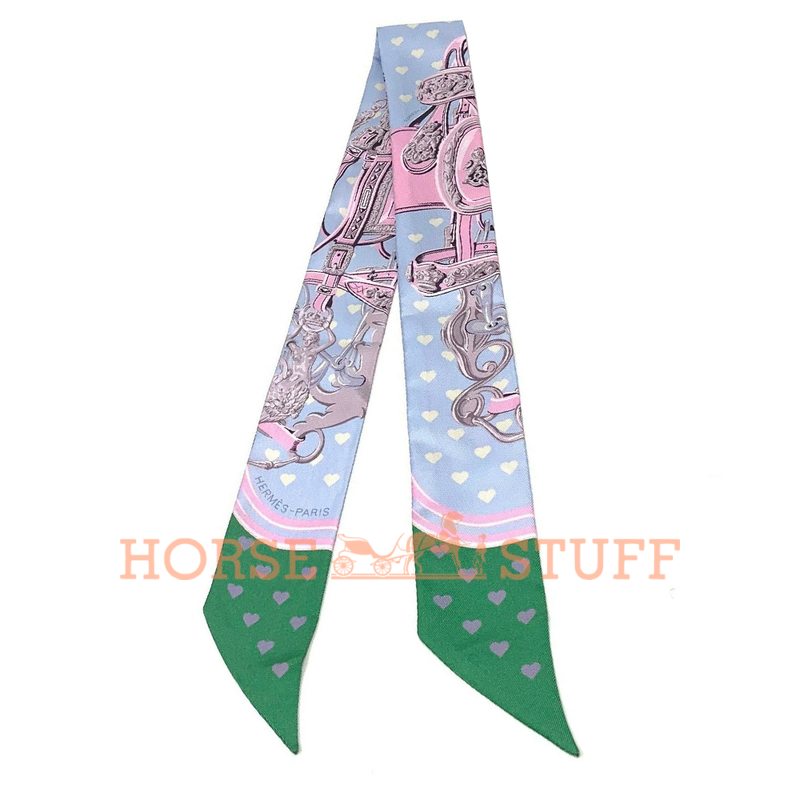 Hermès Twilly Love Hearts Brides De Gala Green / Pink