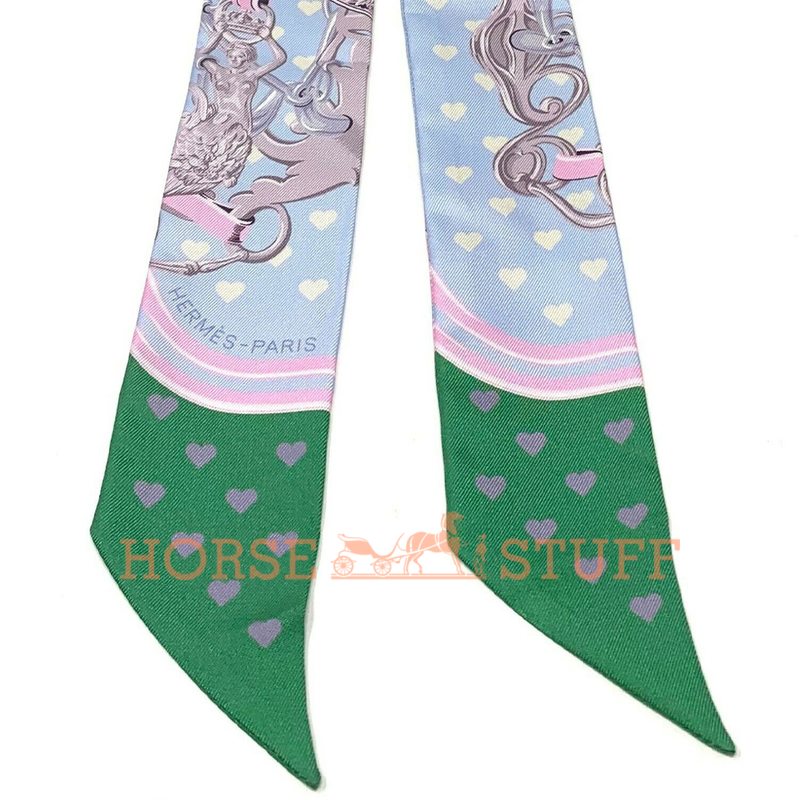 Hermès Twilly Love Hearts Brides De Gala Green / Pink