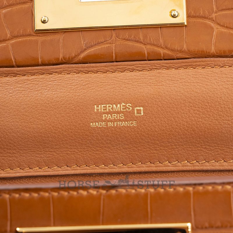 Hermès 24/24 Mini ( 21 ) Touch Gold Evercolor / Matte Crocodile Alligator GHW